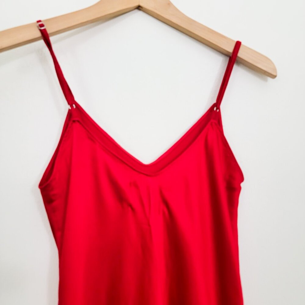 Reformation Cher V Neck Silk Slip Dress in Red XS - Picture 5 of 8